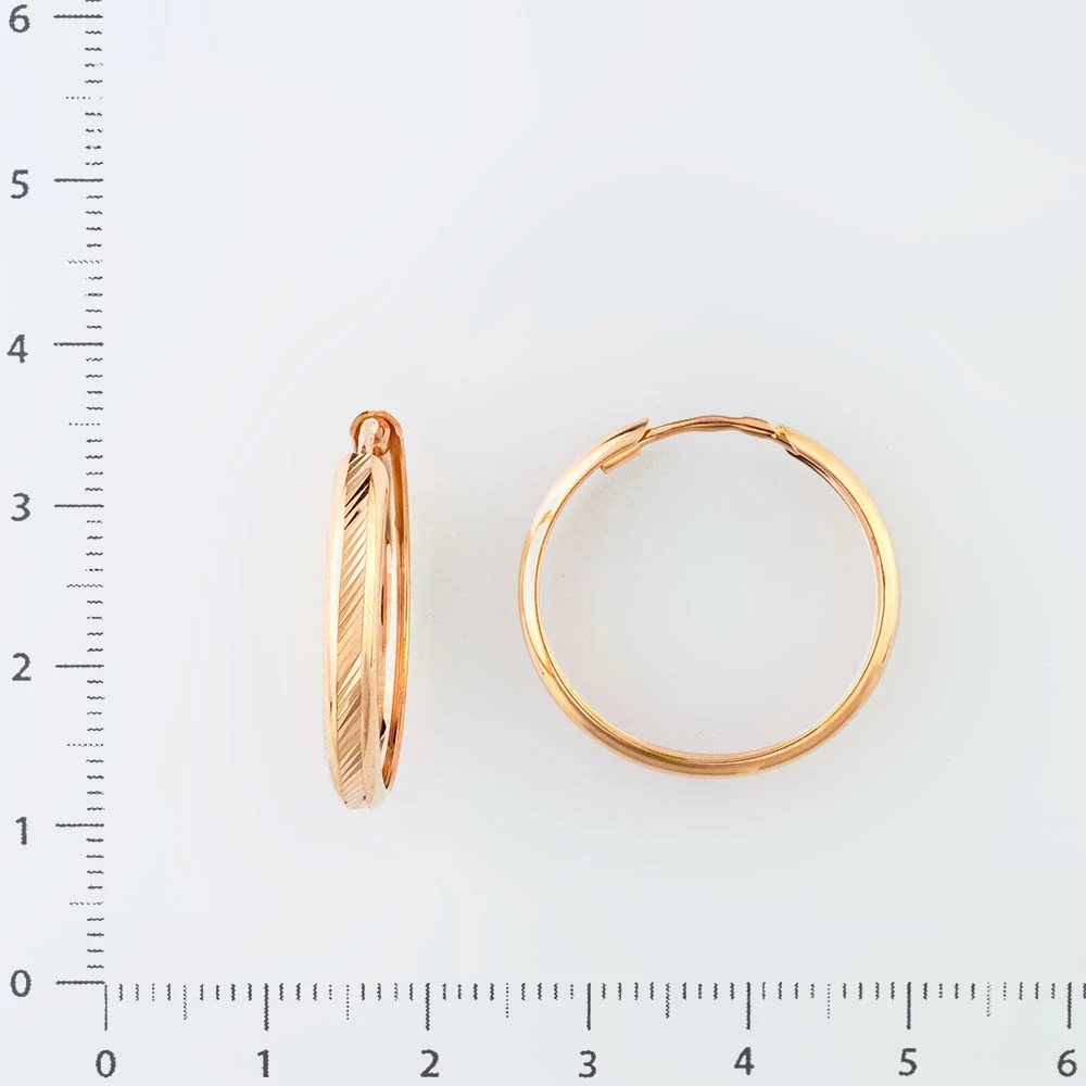 Серьги конго из красного золота 585 пробы