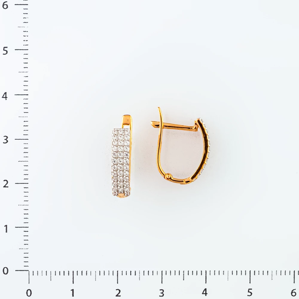 Серьги с фианитом из красного золота 585 пробы 2