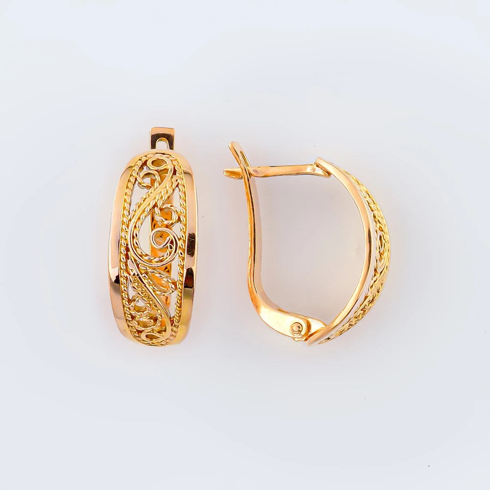 Серьги из красного золота 585 пробы