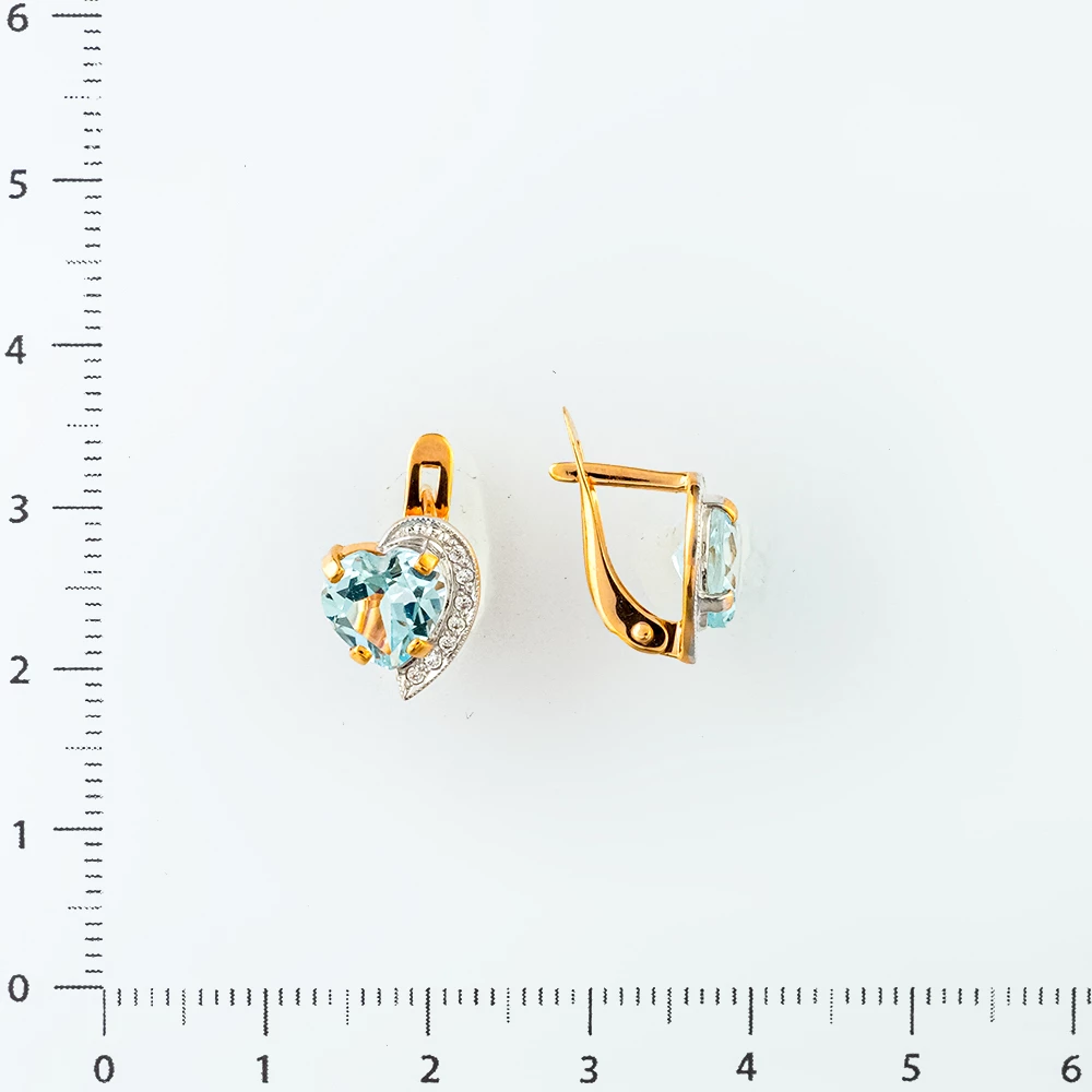 Серьги с топазом из красного золота 585 пробы