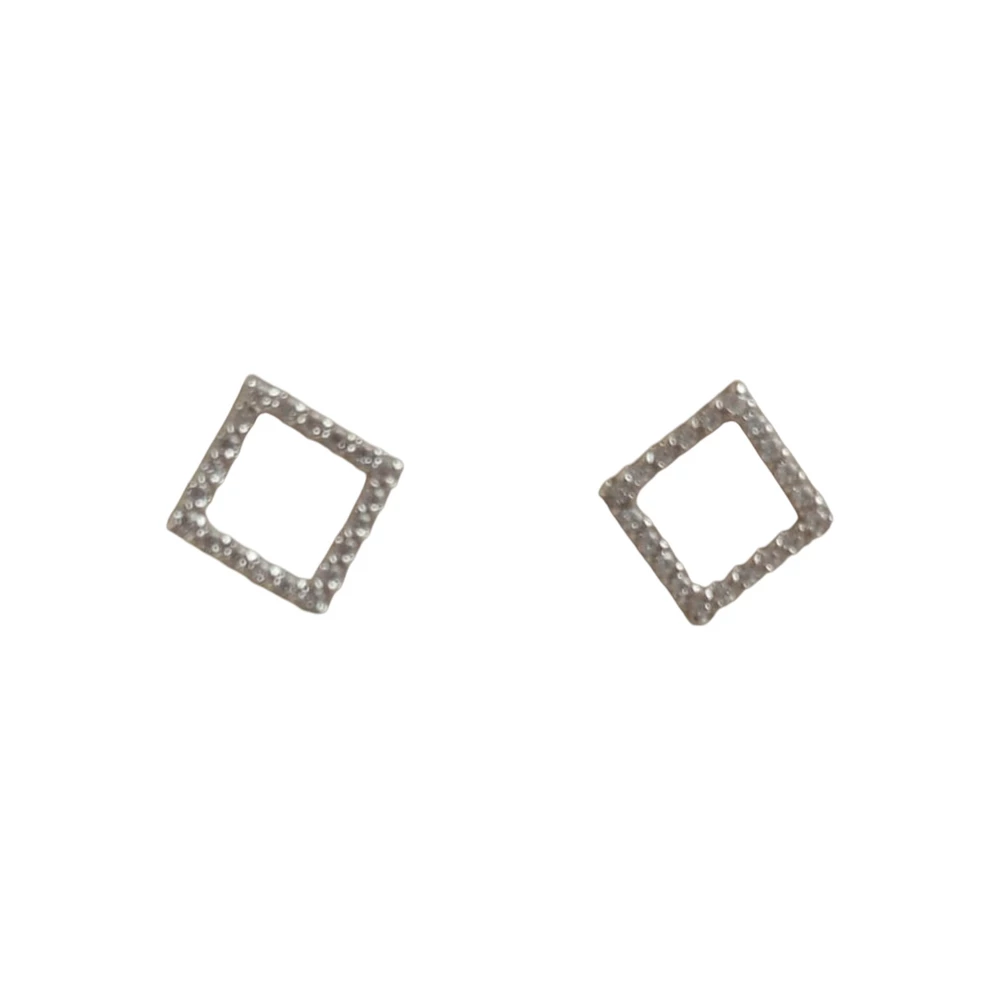 Серьги с фианитом из красного золота 585 пробы