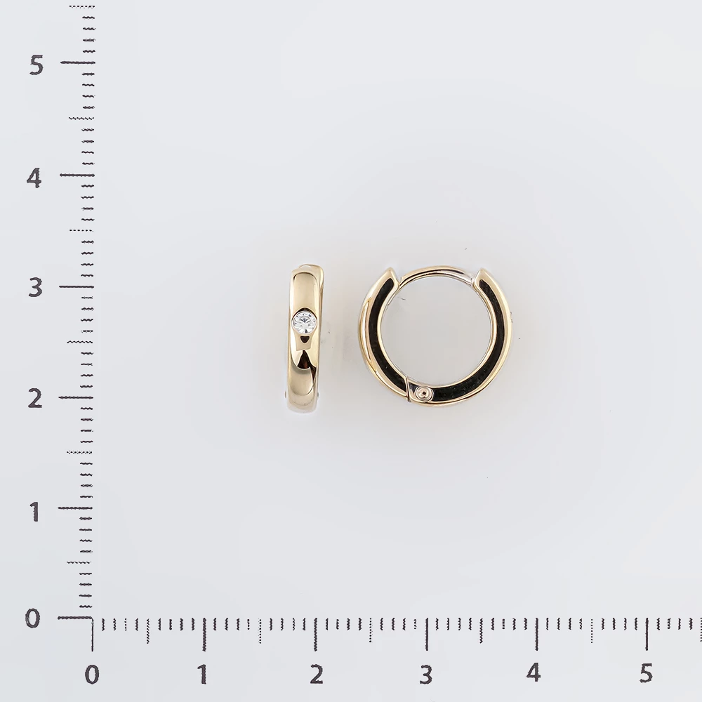Серьги с фианитом из белого золота 585 пробы