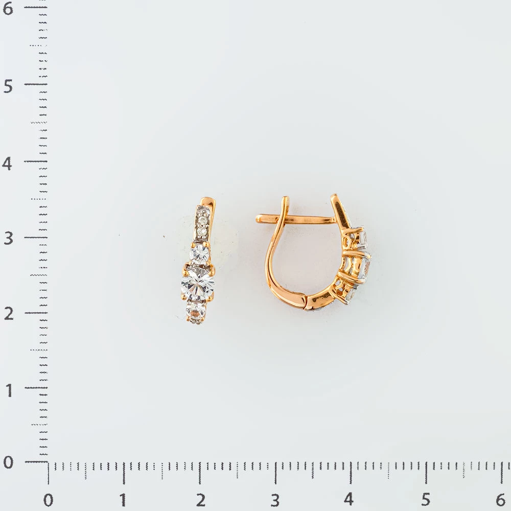 Серьги с сапфиром цветным из красного золота 585 пробы