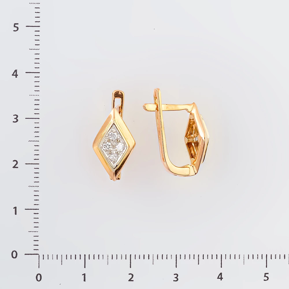 Серьги с фианитом из белого золота 585 пробы