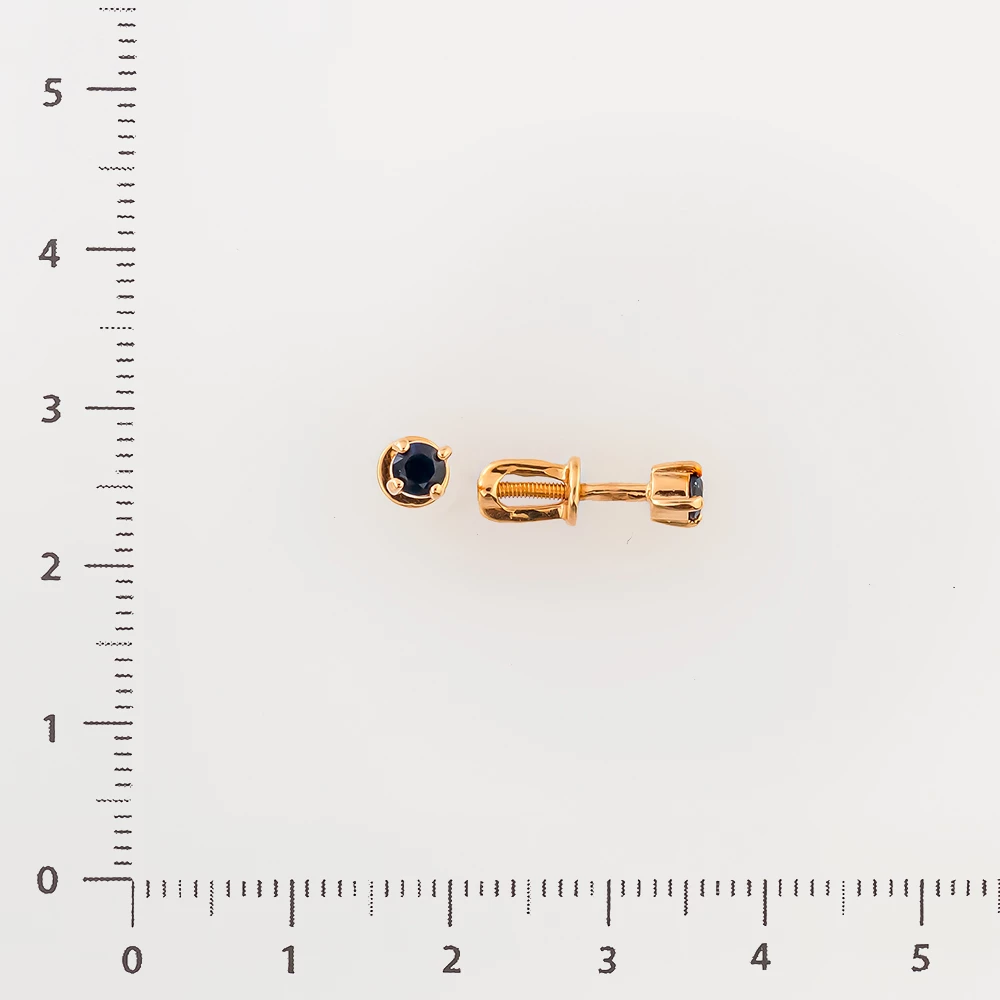 Серьги с сапфиром из красного золота 585 пробы