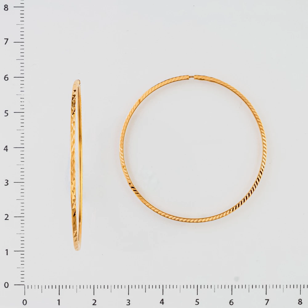 Серьги конго из красного золота 585 пробы