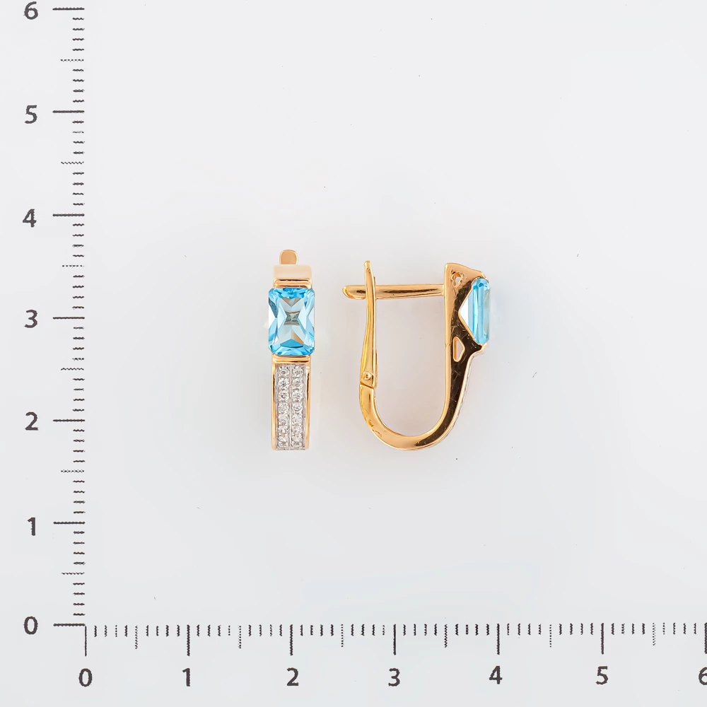 Серьги с топазом из красного золота 585 пробы