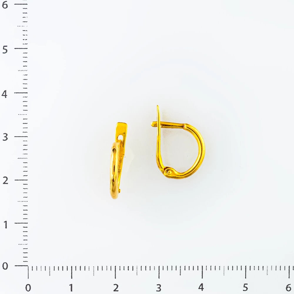 Серьги конго из желтого золота 750 пробы 2