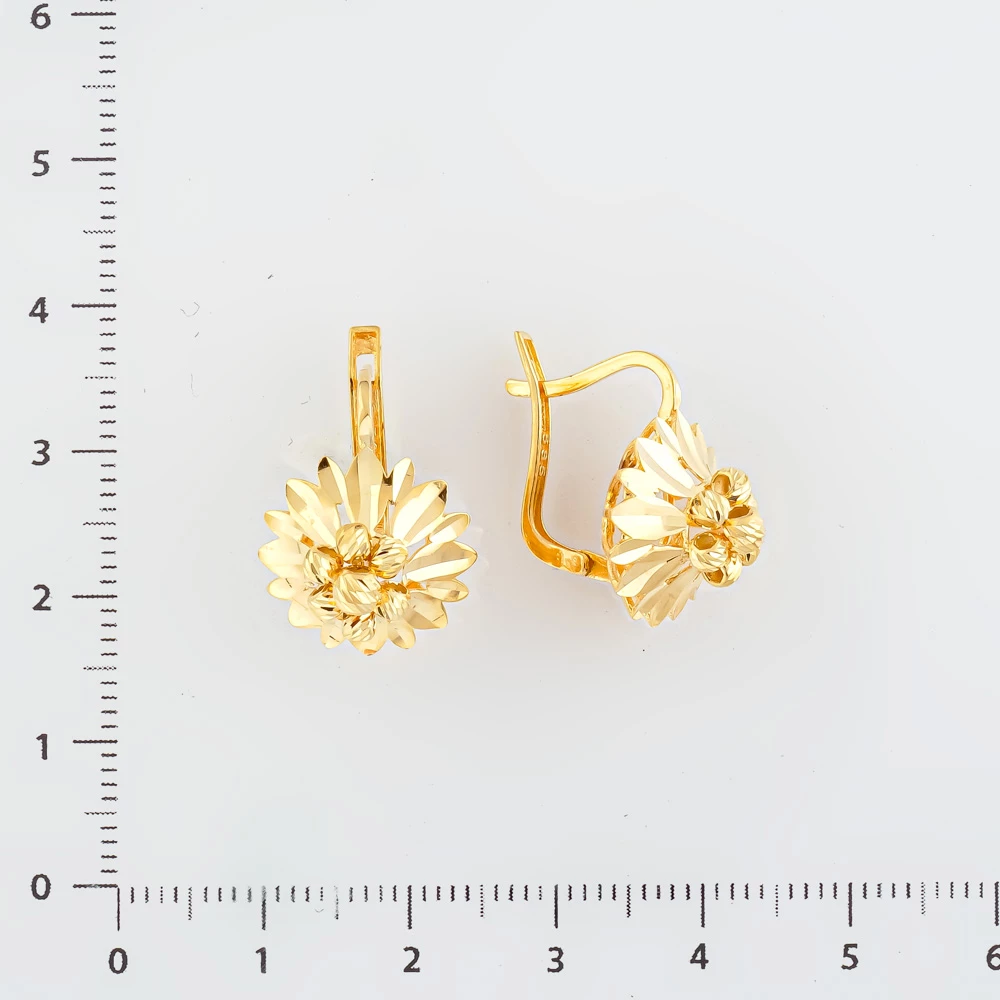Серьги из желтого золота 585 пробы 2