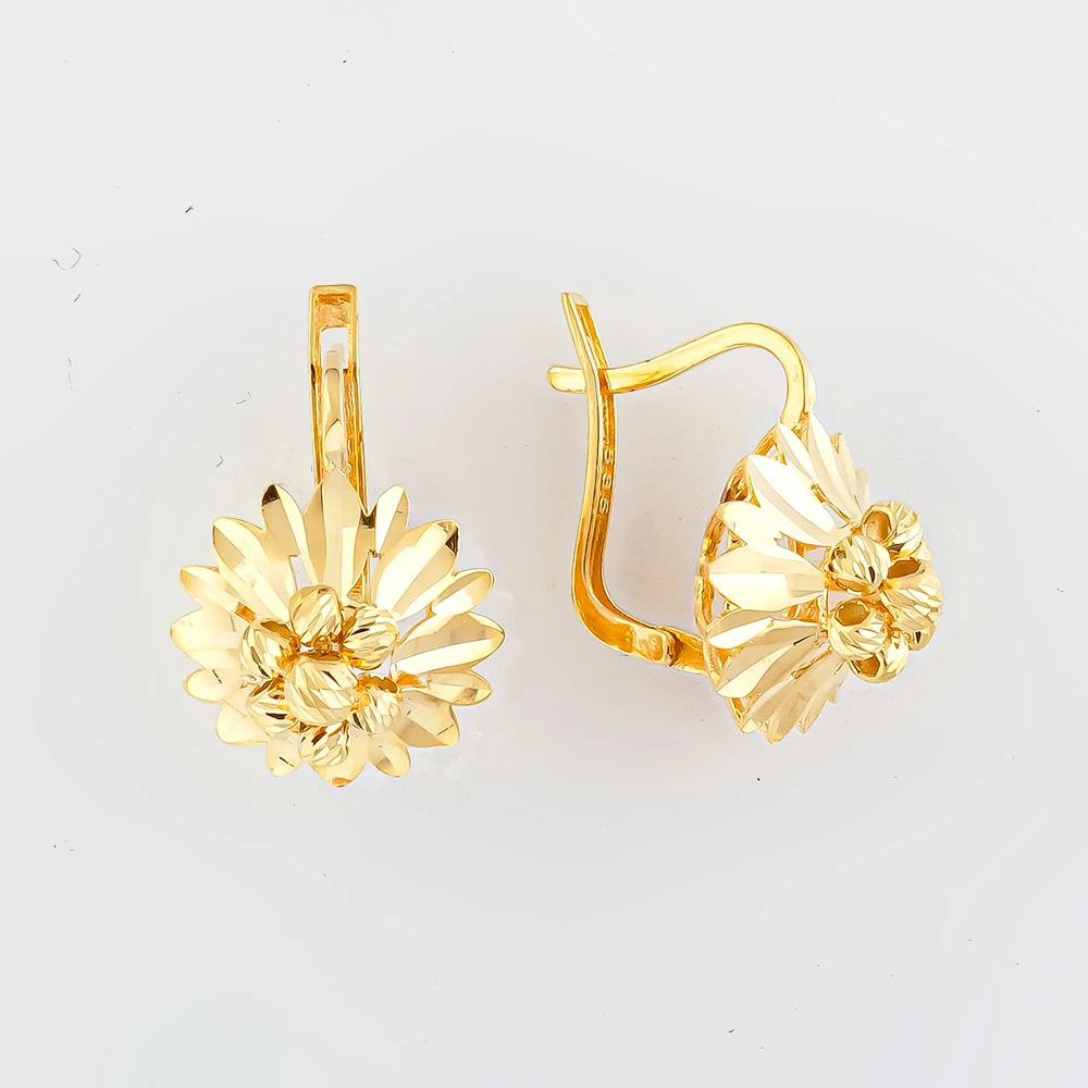 Серьги из желтого золота 585 пробы 1