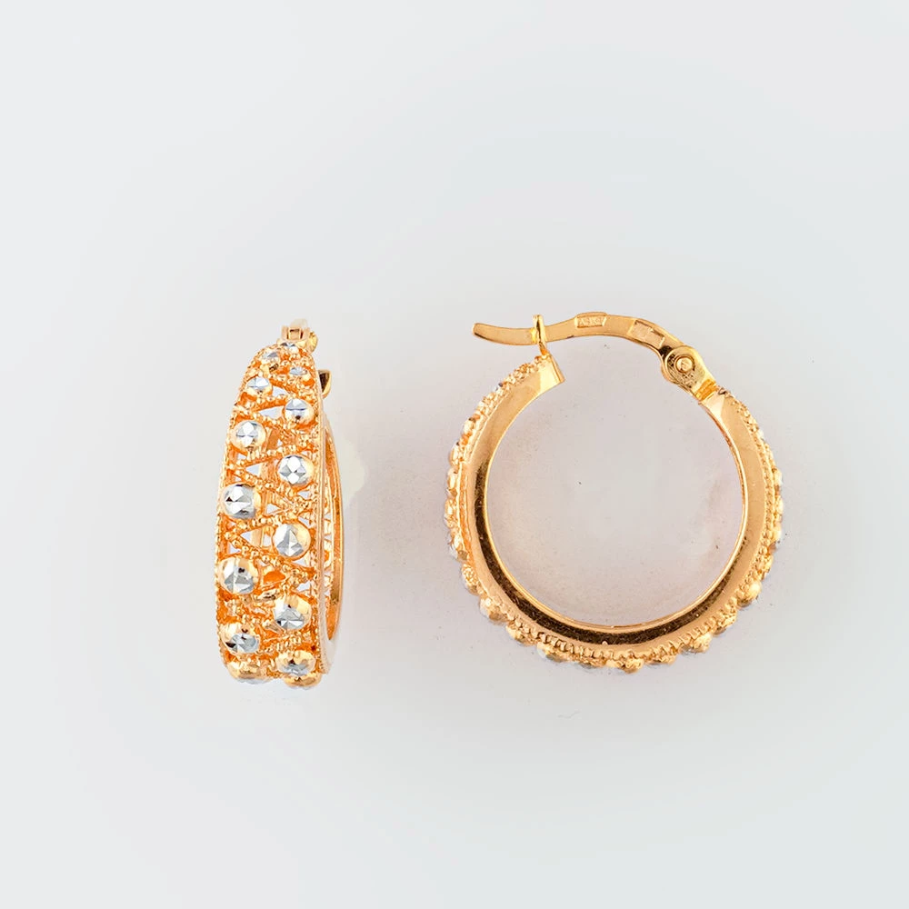 Серьги конго из красного золота 585 пробы