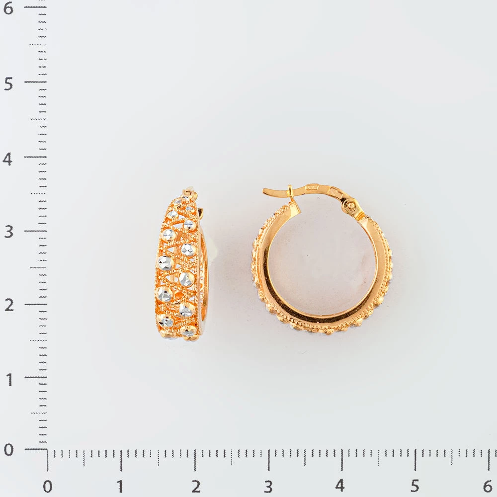 Серьги конго из красного золота 585 пробы