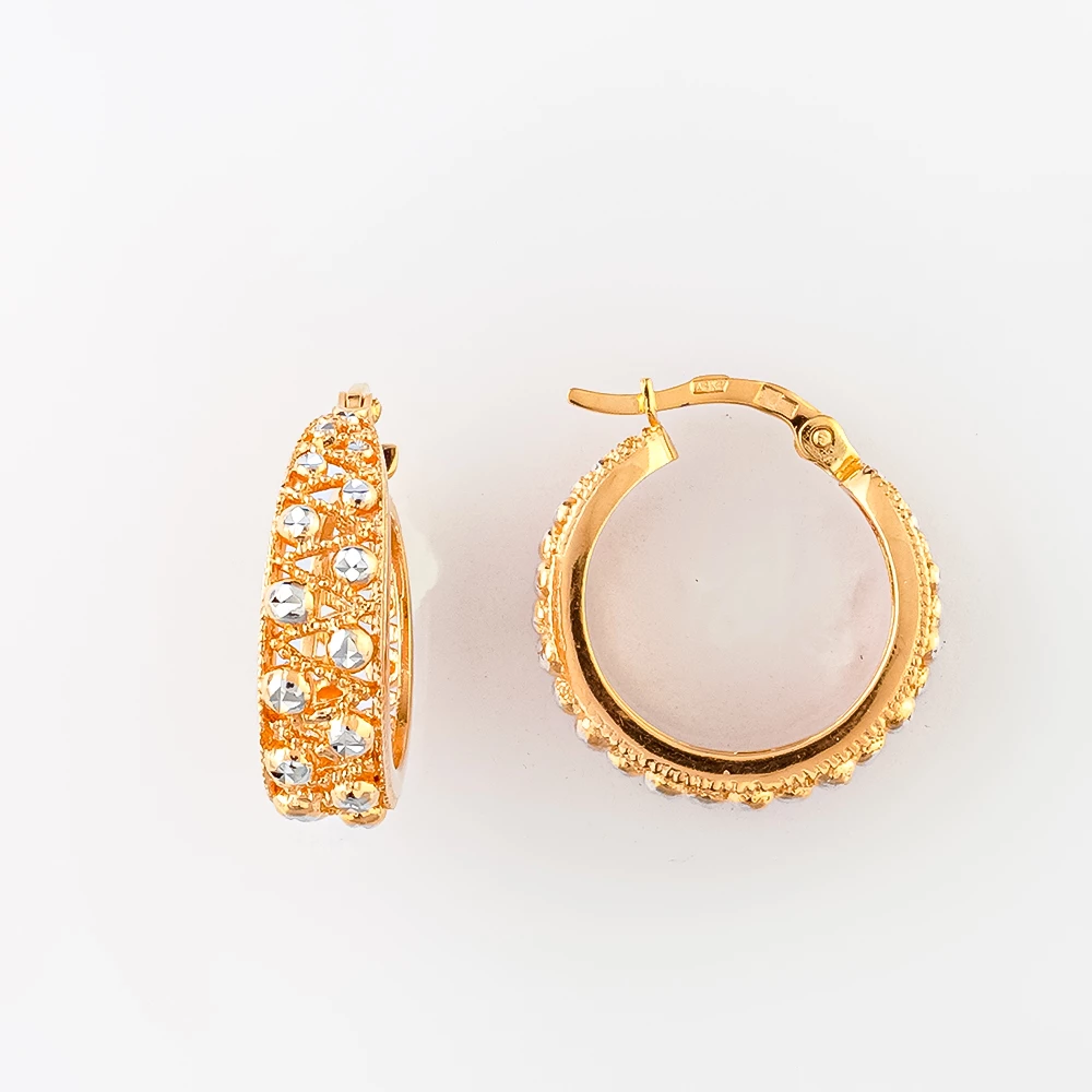 Серьги конго из красного золота 585 пробы