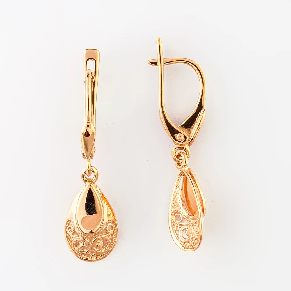 Серьги из красного золота 585 пробы