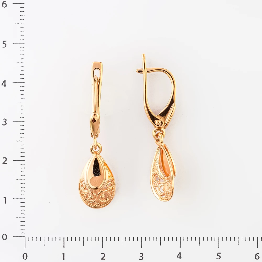 Серьги из красного золота 585 пробы