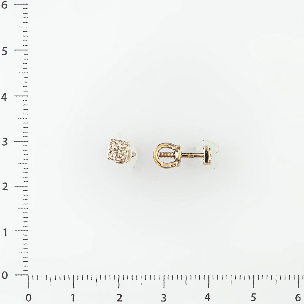 Серьги с бриллиантом из белого золота 585 пробы