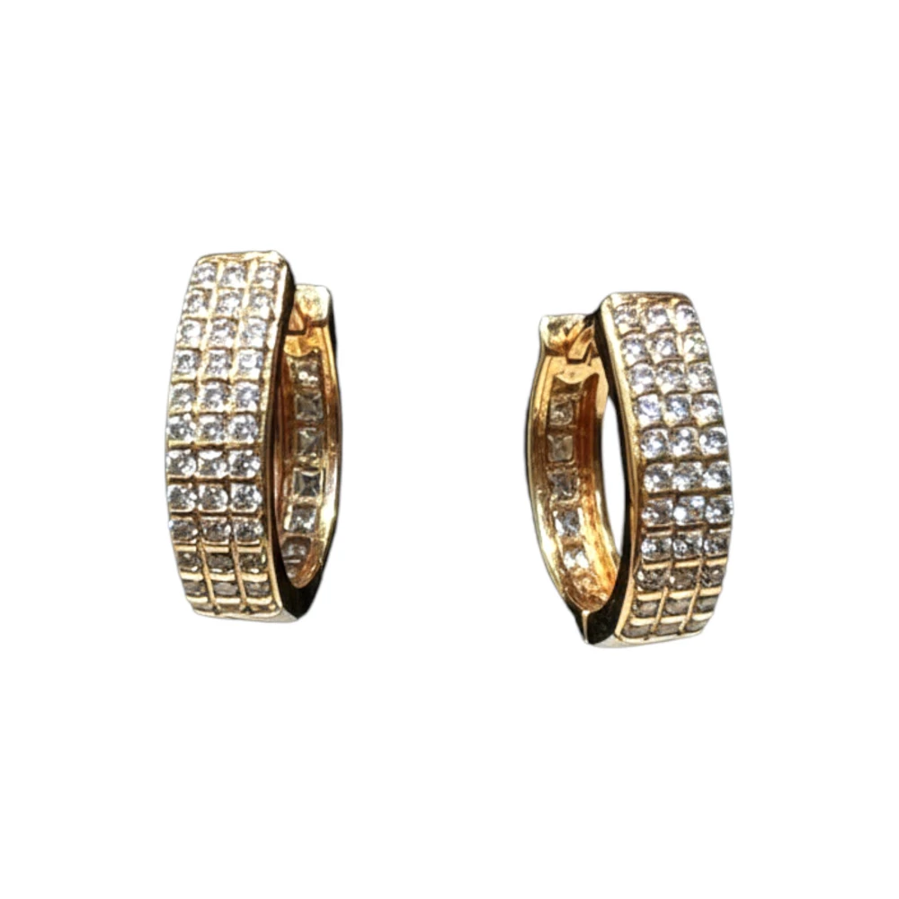 Серьги с фианитом из красного золота 585 пробы