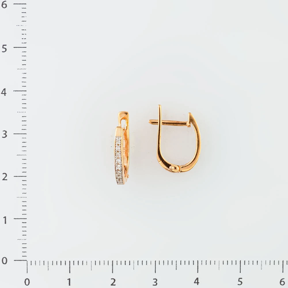 Серьги с бриллиантом из красного золота 585 пробы