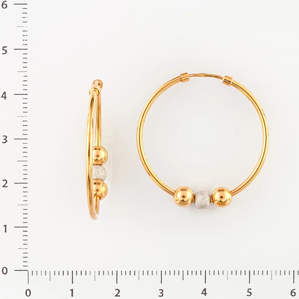 Серьги конго из красного золота 585 пробы