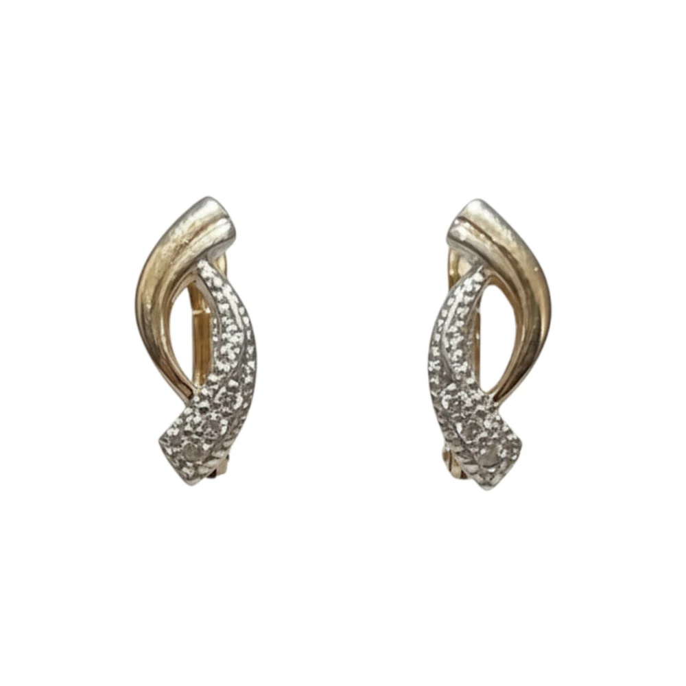 Серьги с фианитом из красного золота 585 пробы