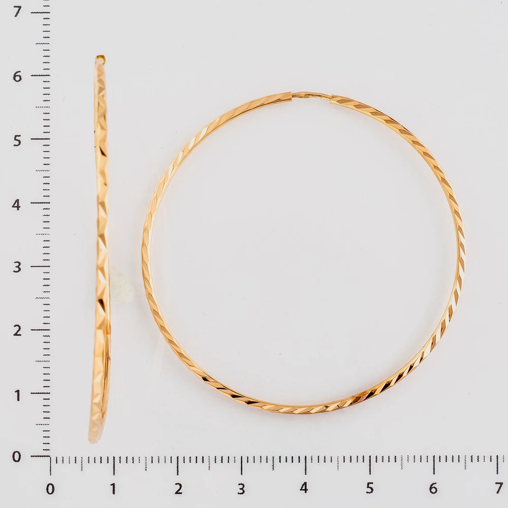 Серьги конго из красного золота 585 пробы