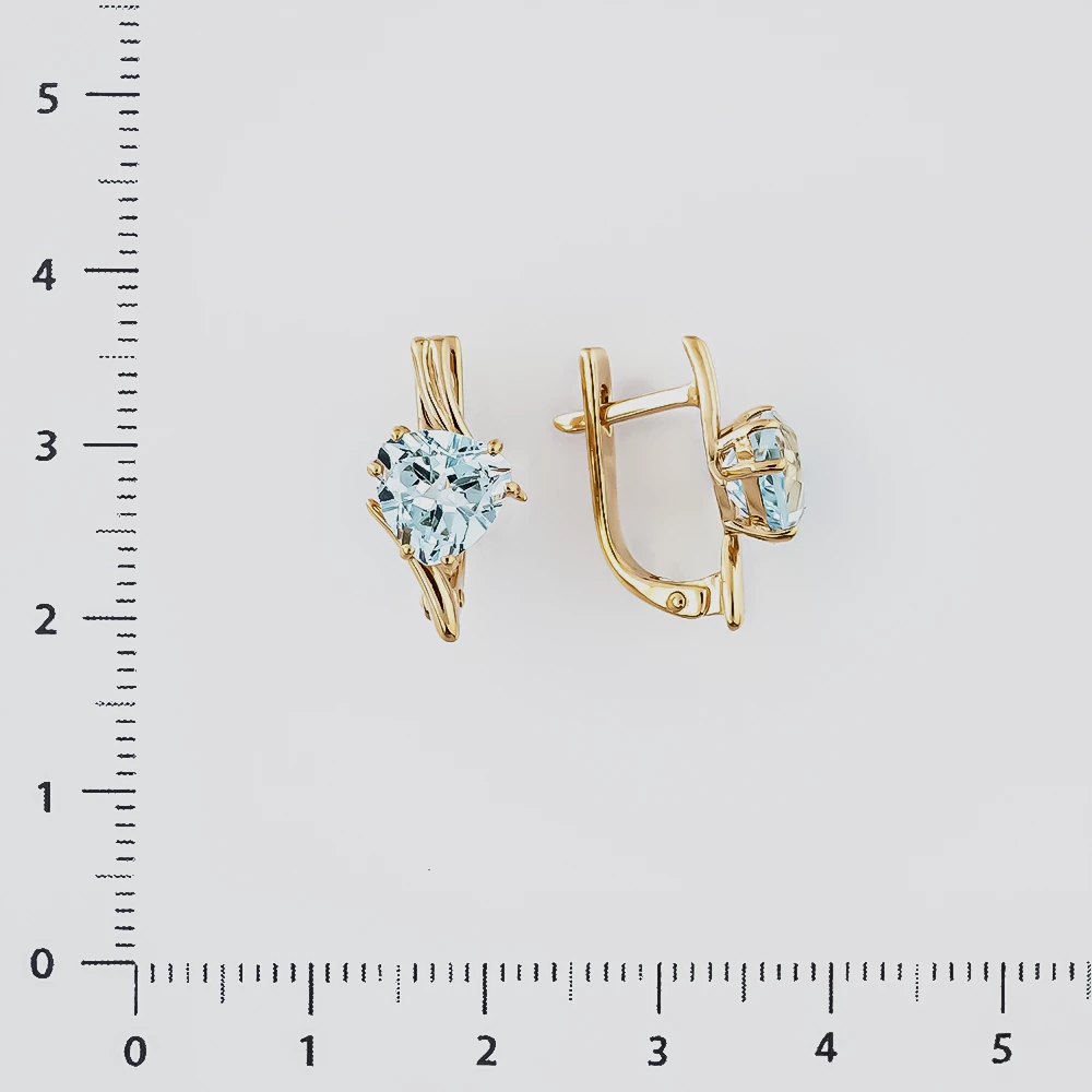 Серьги с топазом из красного золота 585 пробы