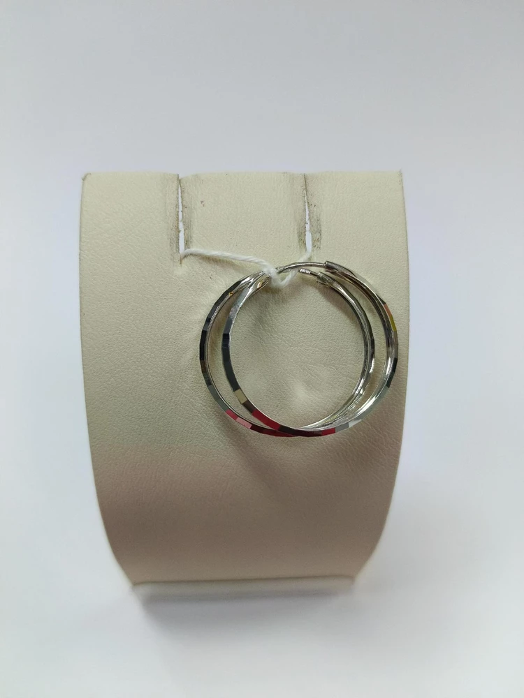 Серьги конго из белого золота 585 пробы