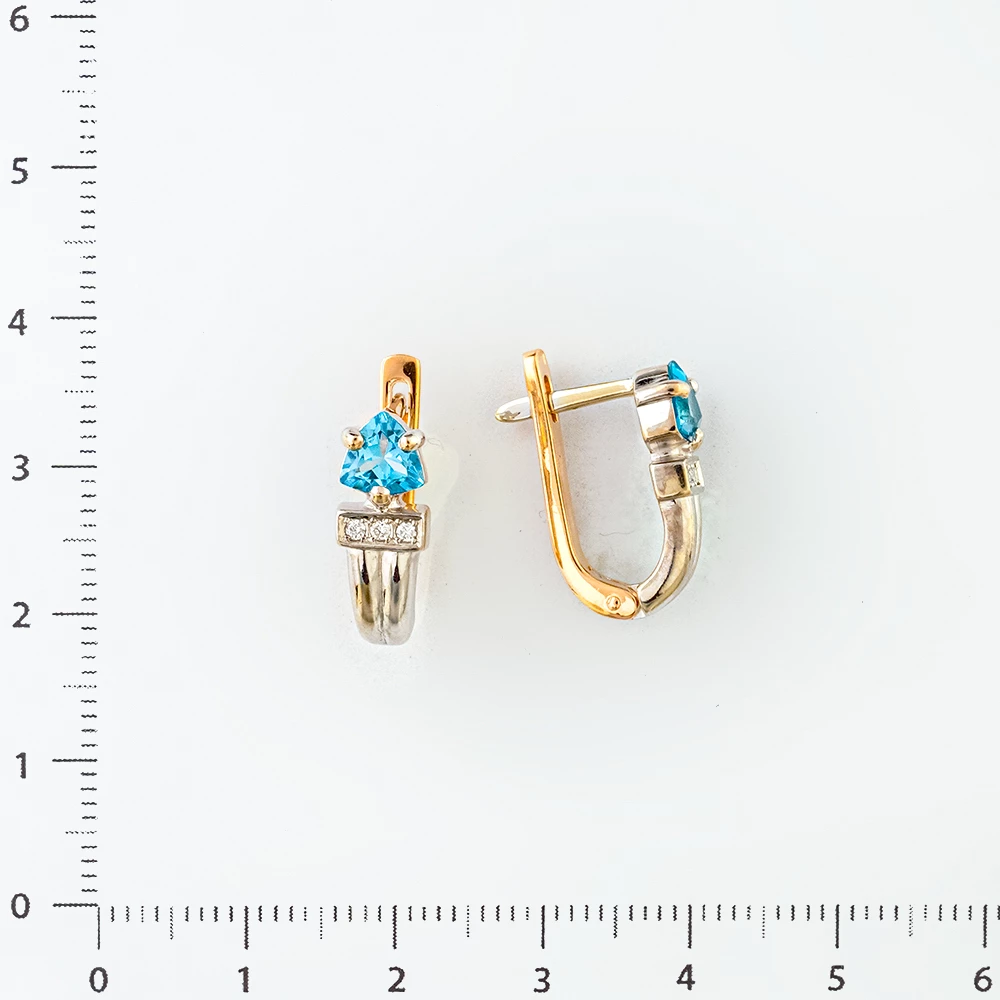 Серьги с топазом из красного золота 585 пробы