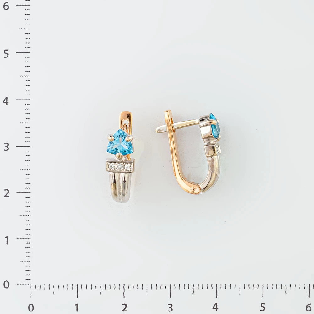 Серьги с топазом из красного золота 585 пробы