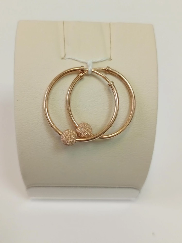 Серьги конго из красного золота 585 пробы