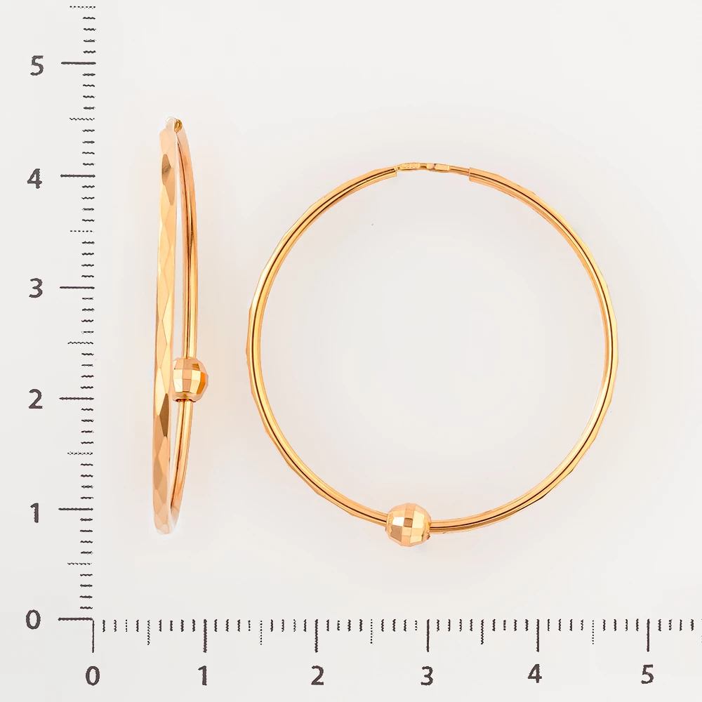 Серьги конго из красного золота 585 пробы