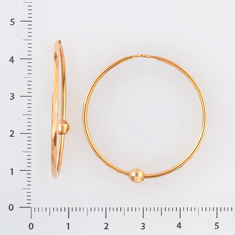Серьги конго из красного золота 585 пробы
