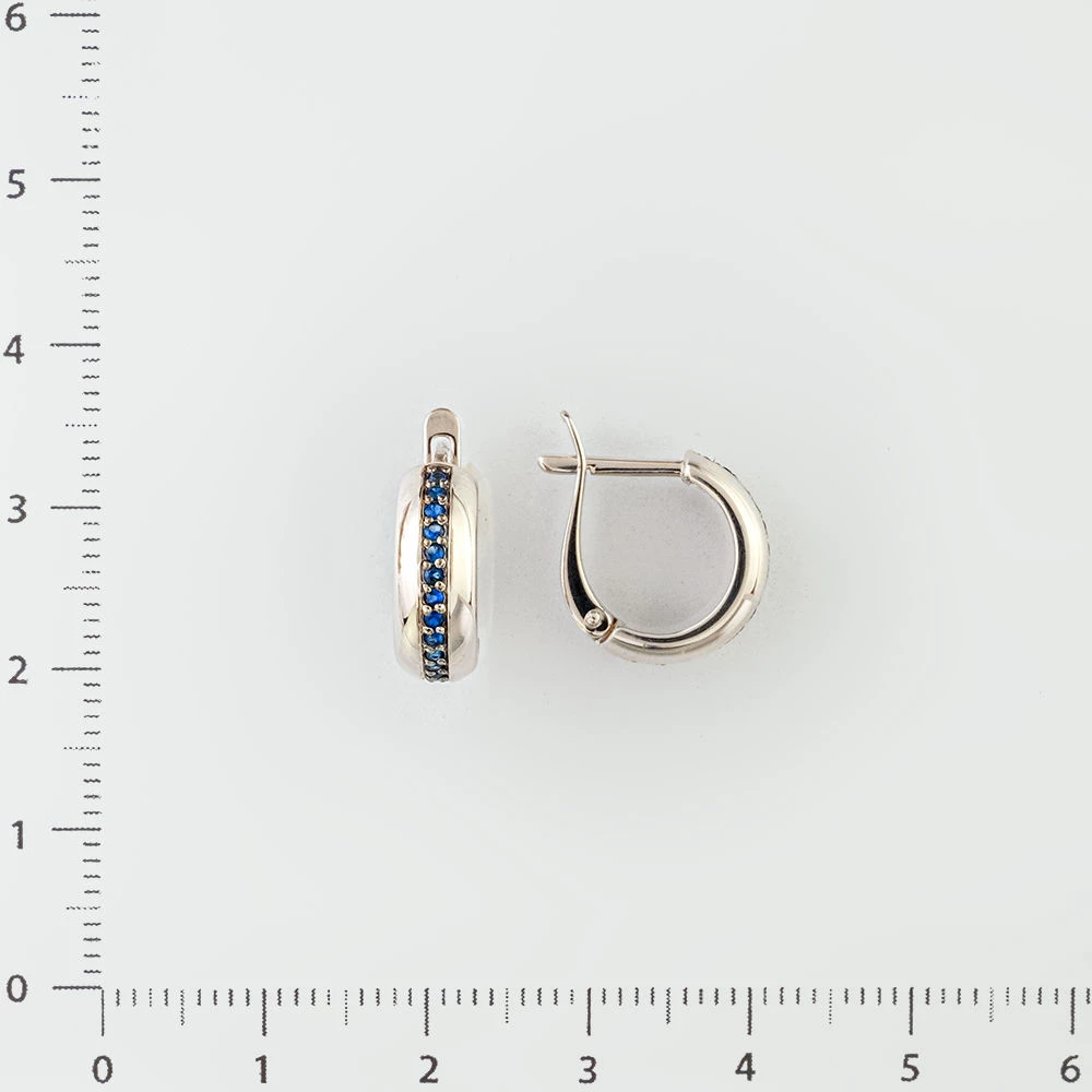 Серьги с сапфиром из белого золота 585 пробы