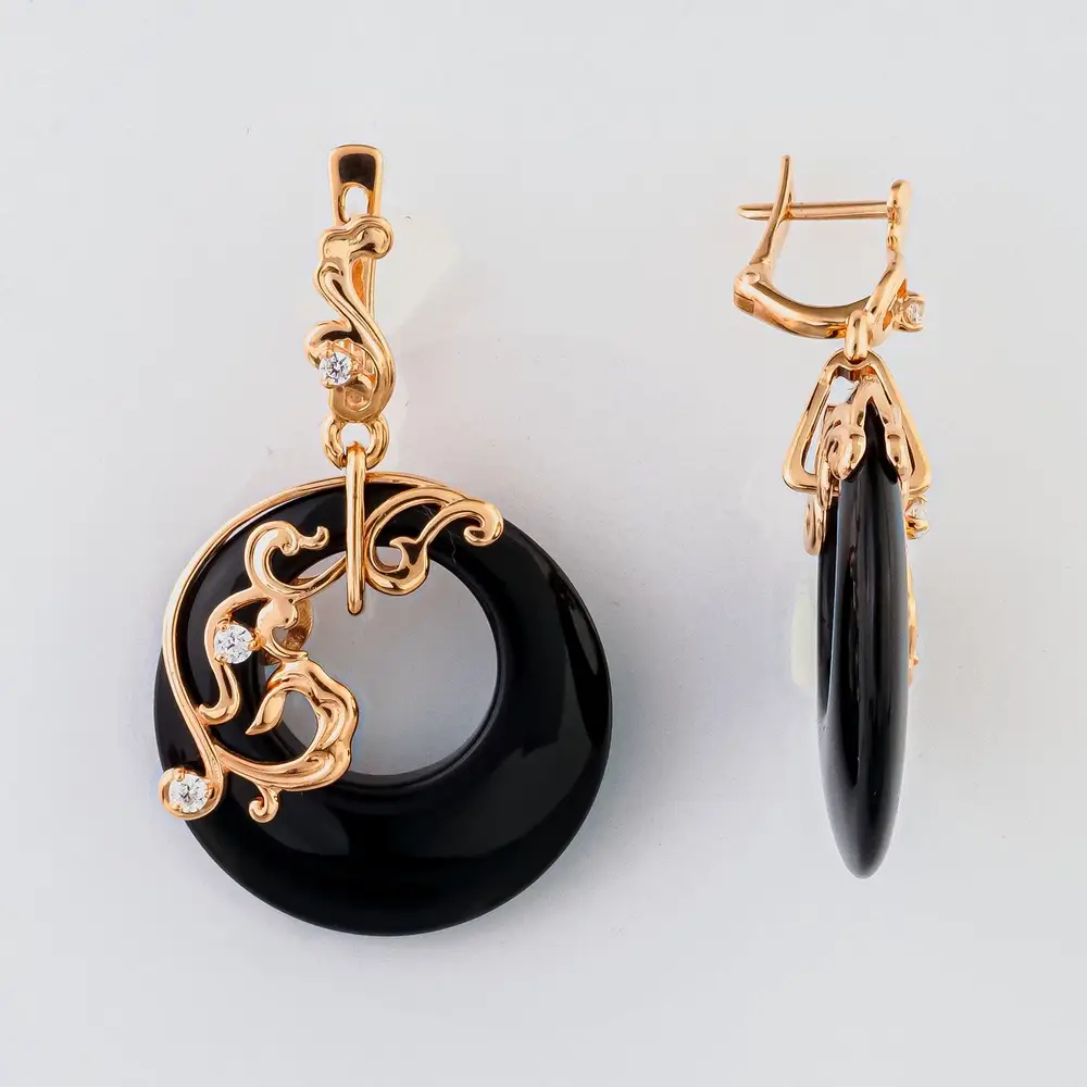 Серьги из красного золота 585 пробы