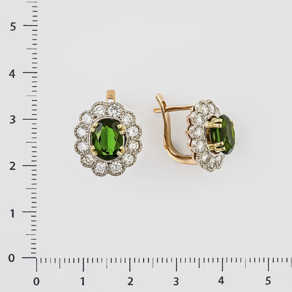 Серьги с ситаллом из красного золота 585 пробы 2
