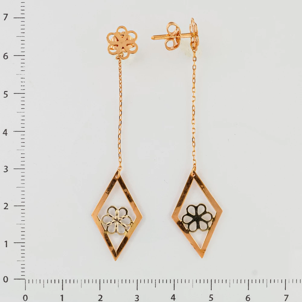 Серьги из красного золота 585 пробы