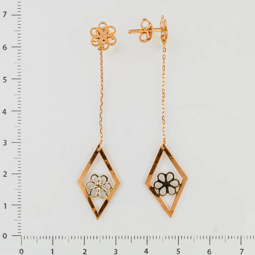 Серьги из красного золота 585 пробы