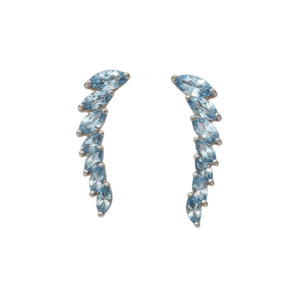 Серьги с топазом из красного золота 585 пробы