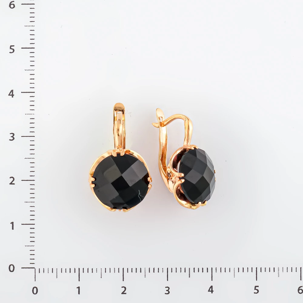 Серьги с ситаллом из красного золота 585 пробы