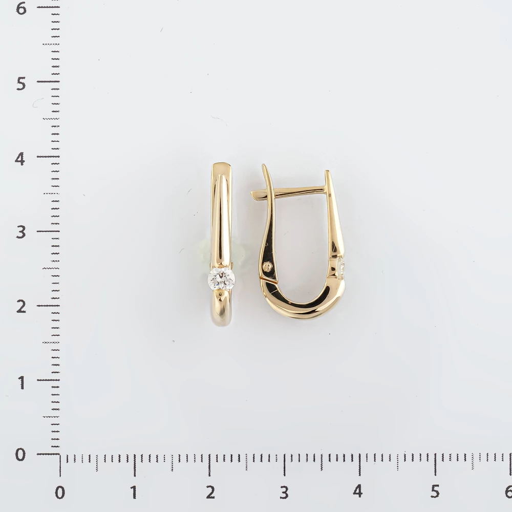 Серьги с бриллиантом из белого золота 585 пробы 2