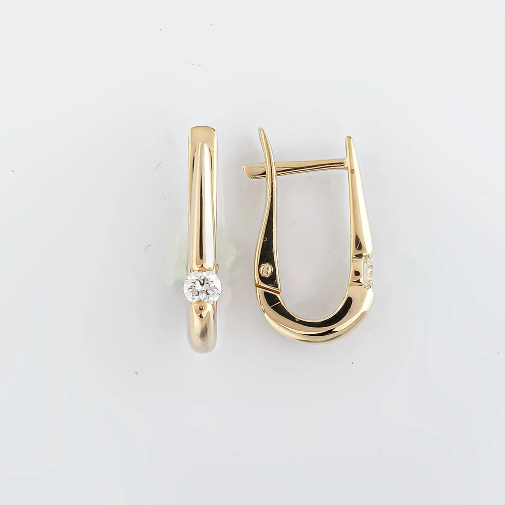 Серьги с бриллиантом из белого золота 585 пробы 1