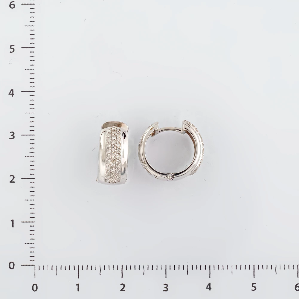 Серьги с бриллиантом из белого золота 585 пробы