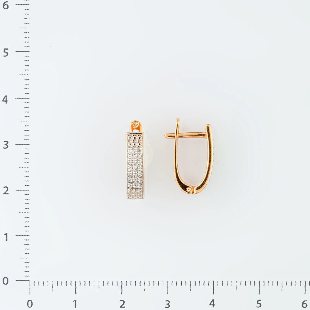 Серьги с бриллиантом из красного золота 585 пробы
