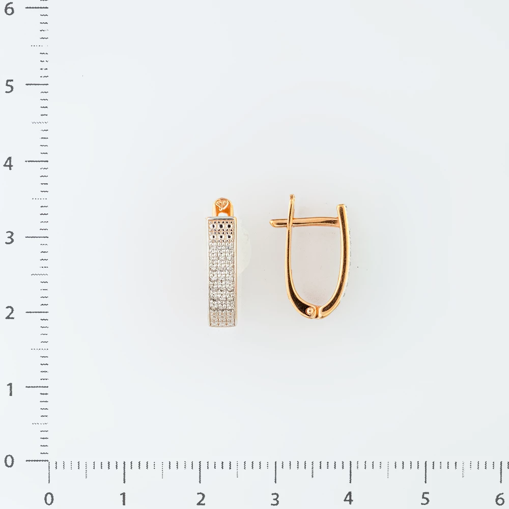 Серьги с бриллиантом из красного золота 585 пробы
