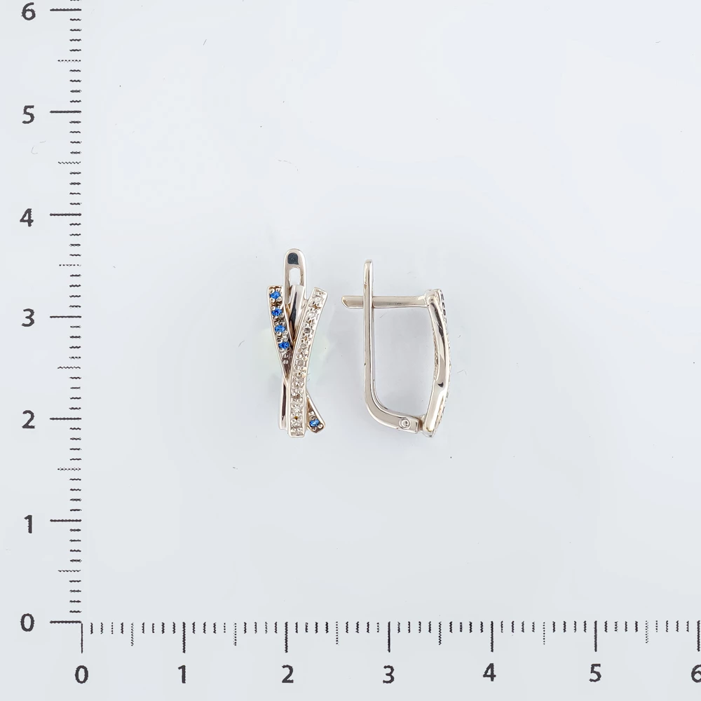 Серьги с ситаллом из белого золота 585 пробы