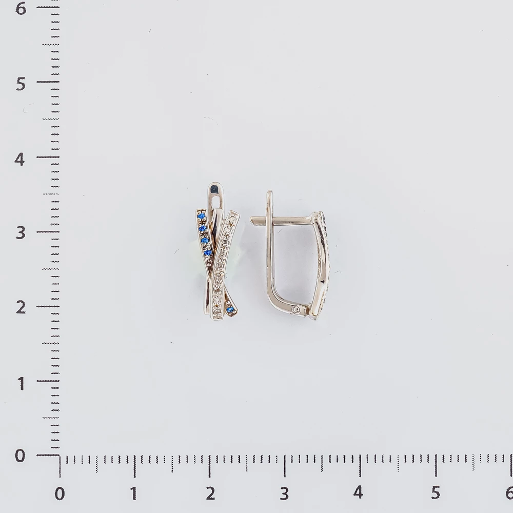 Серьги с ситаллом из белого золота 585 пробы