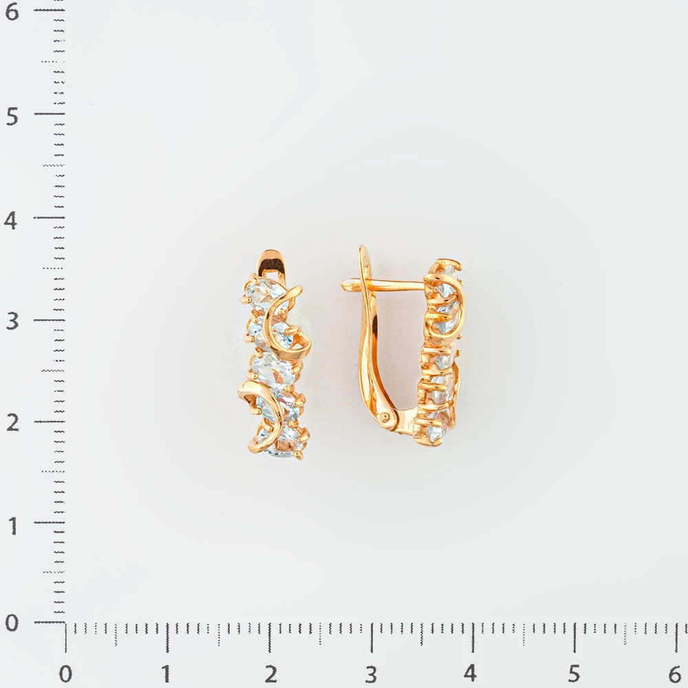 Серьги с топазом из красного золота 585 пробы