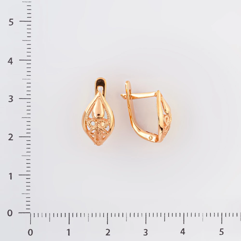 Серьги из красного золота 585 пробы
