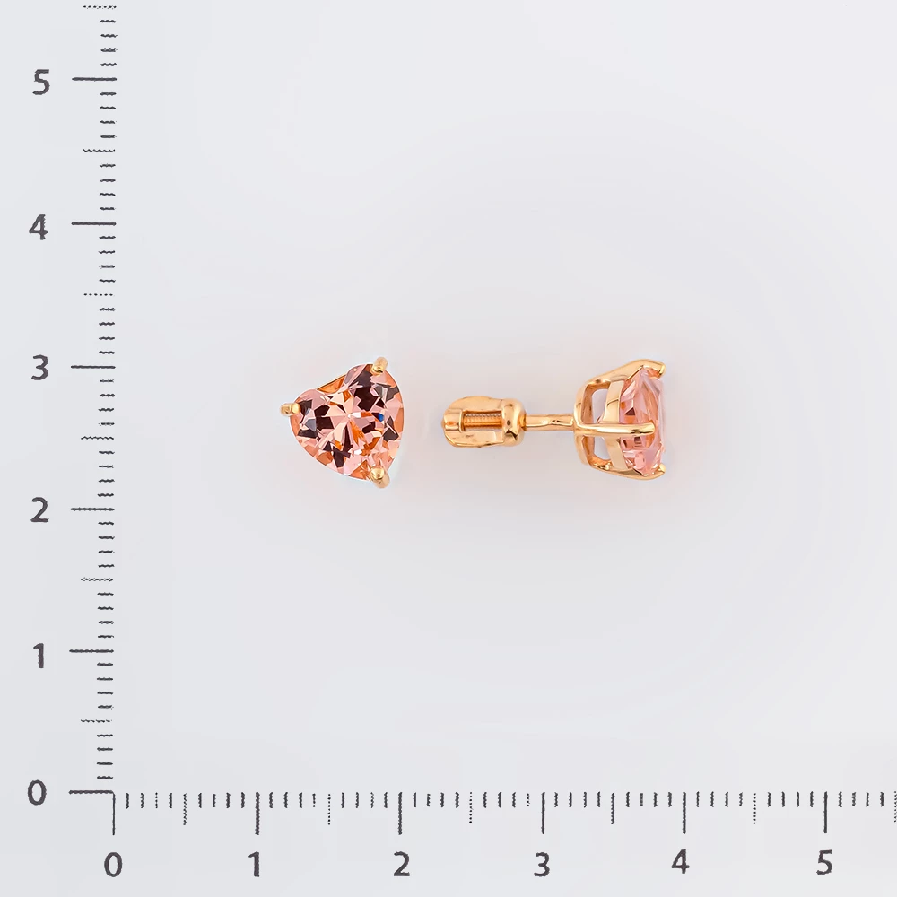 Серьги с ситаллом из красного золота 585 пробы