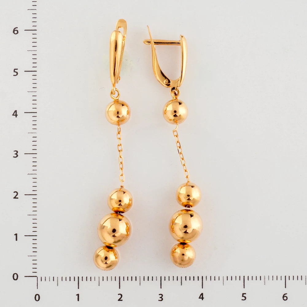 Серьги из красного золота 585 пробы